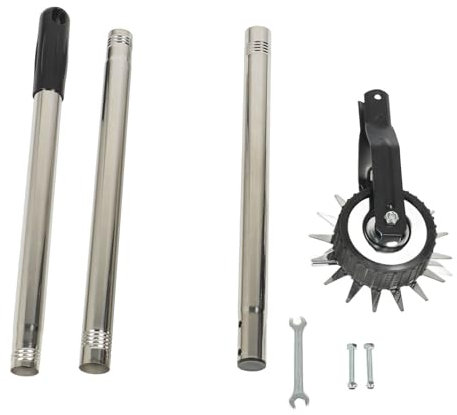 Topyond 3Secection Split Rotary Lawn Edger with Single Wheel Manganese Stainless Steel Manual Cutter Effortless Trimming for Yard Garden Landscape Sidewalk (3 Sections)