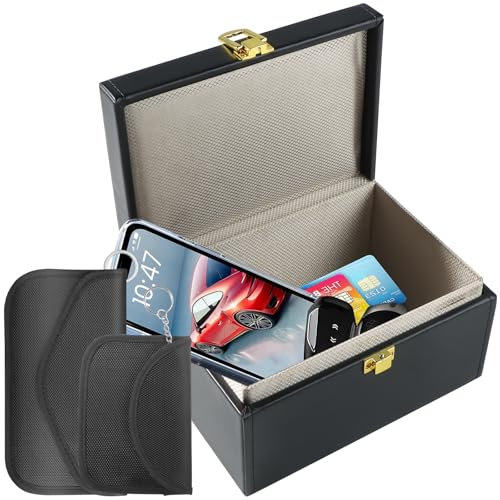 Swavitie Faraday Scatola per Chiavi Dell'auto con 2 Faraday Custodia Antifurto Auto Custodia Anti RFID Blocco Segnale RFID Protezione di Sicurezza Chiave Telecomando Auto Keyless Go Contro
