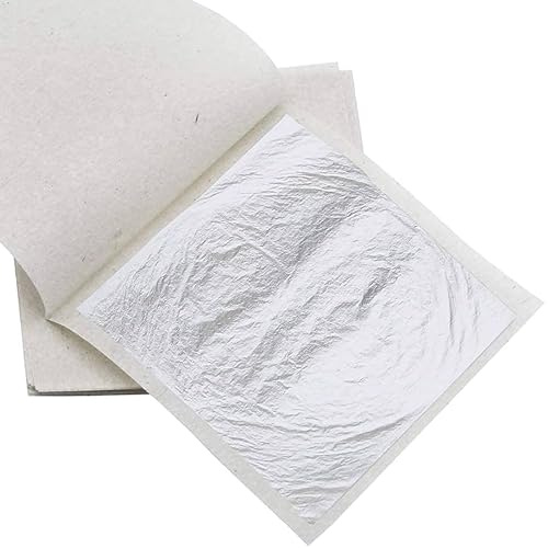 30 Edible Silver Leaf Sheets 6 cm x 6 cm, Edible Silver Leaf Sheets for Cakes, Desserts, Chocolate, Art and Craft, Face Mask and Nail Art