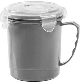 Katsy Style Tasse à soupe à emporter avec couvercle hermétique et grille d'aération Gris 710 ml