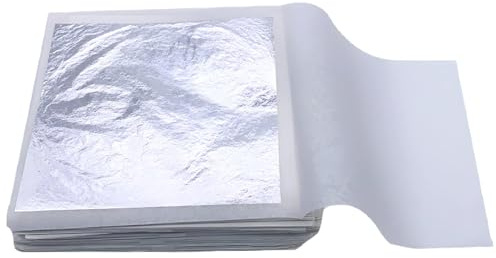 30 fogli d'argento a doppio strato, 10,9 x 10,9 cm, puro argento 999 per arte, restauro, fai da te e lavori artigianali