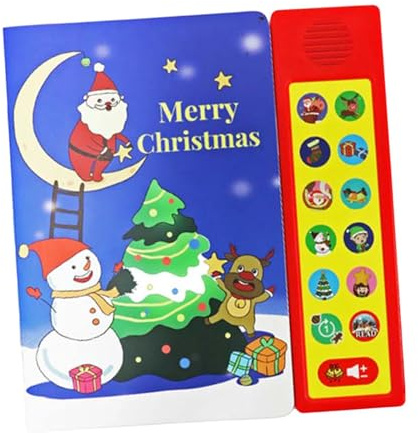Oshhni Libro Interactivo con Sonidos, rimas Infantiles navideñas, 10 Canciones, Desarrollo del lenguaje, Libro Musical Divertido, Juguete de Aprendizaje