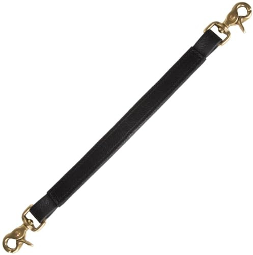 Violiica Cinghia in pelle per sella inglese, impugnatura stabile per l'equilibrio per l'equitazione, adatta per anello a D anteriore, nero o marrone