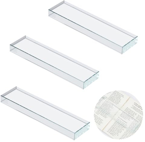 BENECREAT 3 pisapapeles de cristal para oficina, 202 x 52 mm, pisapapeles de escritorio para ejercicios de caligrafía, lectura de libros y organización de documentos, prensa pesada