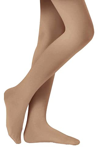 Stelle Girls' Ultra Soft Pro Dance Tight/Ballet Footed Tight(Toddler/Little Kid/Big Kid),TN,L Tan