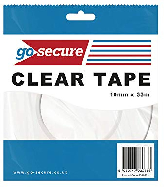 Go Secure Small Tape 19mmx33m (Pack of 12),PB02298
