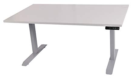 Szagato Schreibtisch stufenlos elektrisch höhenverstellbar BxTxH: 120x80x(64,5-129,5) cm lichtgrau, mit Memory-Funktion inkl. Tischplatte Stärke 2,5 cm (Stischgestell, Steh-Sitz Tisch)