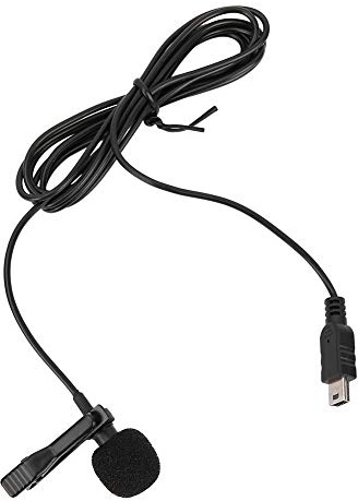 Microphone de Sport Externe, Mini Microphone de Poitrine Stéréo USB avec Clip de Collier, Sortie Stéréo Omnidirectionnelle Plug and Play pour Hero 3/3+/4