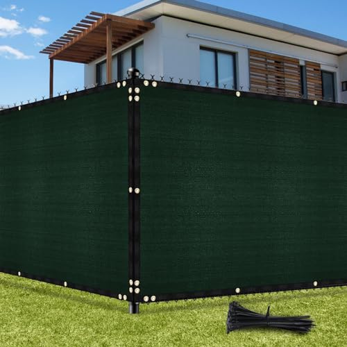 UIRWAY Telo Ombreggiante Sabbia 1,22m x 15,24m Rete Ombreggiante Occhiellato Protezione 90% Blocco Privacy Servizio Pesante HDPE 170g/m² Frangivista per Recinzione Giardino Terrazzo (Verde)