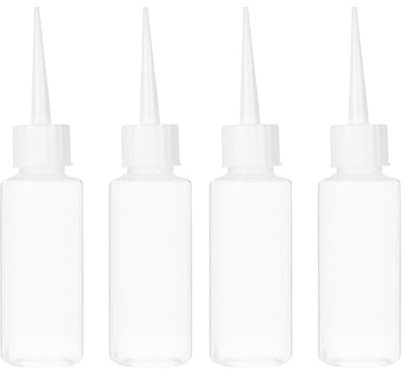 Yardwe Bottiglie a Pressione 50Ml Con Beccuccio Di Precisione Set Da 4 Per Applicazione Colla E Vernice Dispenser Per Progetti Fai-Da-Te E Artigianato Flaconi Dose Per Uso Casa E Cucina