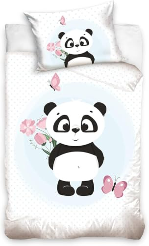 Carbotex Panda Björn, babysängkläder, 100 x 135 cm