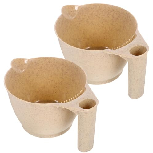 MERRYHAPY Hair Dye Mixing Bowl Portable 2-Pack with Ergonomic Handle and Anti-Slip Base 3.15In Hair Color Bowls for Salon and Home Coloring