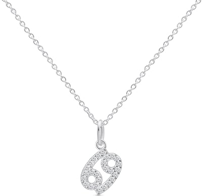 Amberta Collana Segno Zodiacale in Argento Sterling 925 con Zirconi per Donna:Collana Segno Zodiacale Cancro
