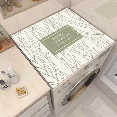 Odot Tappetino Antiscivolo Lavatrice, Tappeto Assorbente Superiore per Lavatrice, Pianta Nordica Tappeto Assorbente Asciugatura Rapida in Diatomee (Foglie di Canna,40x50cm)