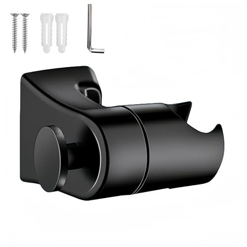 HJYDGJ Schwerlast Duschhalterung Handbrause Halterung 360° Duschkopfhalterung Duschbrause Halterung Brausehalter Verstellbar Duschkopf mit Montagezubehör Verbessertes Duschkopf halter (Schwarz)