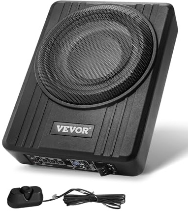 VEVOR Subwoofer auto subwoofer 300 W 254 mm sottile subwoofer auto con alimentazione, sottosistema con amplificatore integrato, ingresso alto/basso e controllo del volume per camion SUV