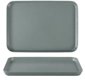 Bandeja rectangular para vajilla comercial, bandeja de té de porcelana para el hogar, 3301-10.5, gris oscuro - bandeja