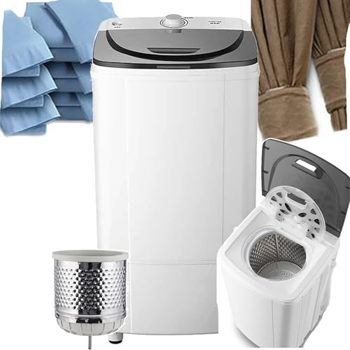 WhAeoy Secadora De 10 Kg, Centrifugadora De Bajo Consumo, con Manguera De Entrada + Tapa De Seguridad, Cilindro Interior De Acero Inoxidable + Motor De Calidad,para Espacios Reducidos,10kg