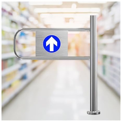 Puerta giratoria de seguridad de acero inoxidable de 1 vía para supermercados, dispositivo industrial de entrada y salida de media cintura (60 x 100 cm), seguro, duradero, fácil acceso