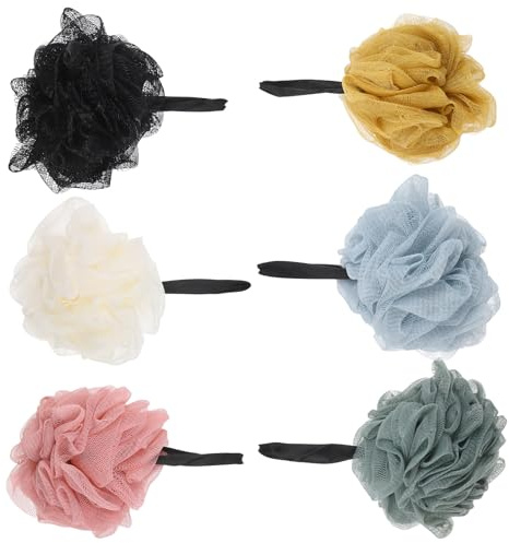 WATIIFUFU 6pezzi Luffa Morbida Spugna da Doccia Scrub per Schiena in Luffa per Doccia Esfoliante Pouf da Bagno in Rete Spugna da Bagno in Leggera Spugne per Corpo per Corpo