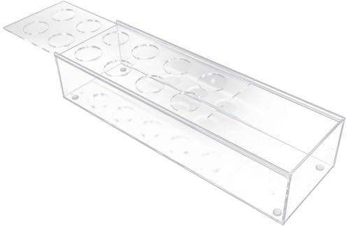 DOITOOL Centro de Mesa Floral Acrílico Transparente 30x10x6.5 Cm 12 Orificios, Jarrón Rectangular para Arreglo Floral Hidropónico, Decoración para Bodas y Hogar