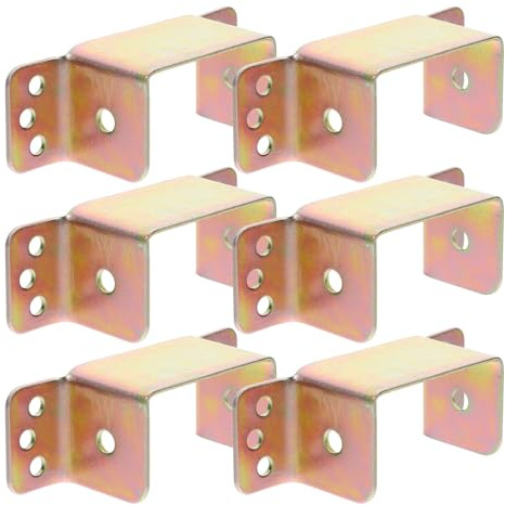 CONGARTENO Bed Rail Brackets U-Shaped Iron 6pcs Thickened Bed Beam Hook for Bed Furniture Parts Fixation