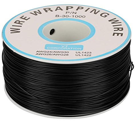30AWG Tin Plated Copper Single Strand Wrapping Wire 0.25mm Core Silicone Insulated Cable for PCB Soldering Breadboard Electronic Testing