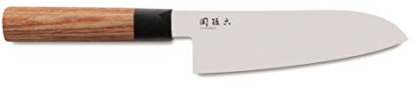 KAI Seki Magoroku Redwood Santoku Coltello 17,0 cm lunghezza lama - acciaio inossidabile 1K6 con 57 (±1) HRC - lama lucidata a specchio - legno Pakka Red Wood - fatto a mano in Giappone