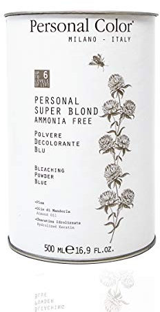 Tinte capilar profesional Sin Amoniaco. Polvo decolorante azul. Blond.