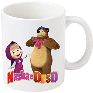 Little Flight Masha Tazza in Ceramica per MICROONDE da 325 ML per Bevande Calde