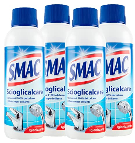 Smac - Scioglicalcare Gel, Detergente Anticalcare Bagno, Azione Igienizzante e Brillantezza, 500 ml x 4 Pezzi