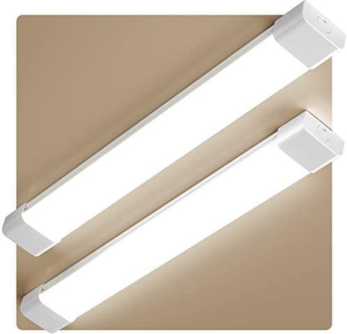 Anten 2 x Neon LED 120CM | 36W 4000lm Tube Connectable | Blanc Naturel (4000K) Reglette IP65 Imperméable Luminaire Plafonnier pour Garage Ateliers Sous-sol Salle de Bain Bureau Parking