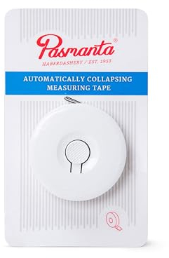 Pasmanta Rollmaßband - Praktisches Bandmaß mit automatischem Rücklauf - Hoechstmass Rollfix - Robustes Gehäuse mit schlagfestem ABS-Kunststoff, Druckknopf und Metallbeschlag - 150cm x 5cm