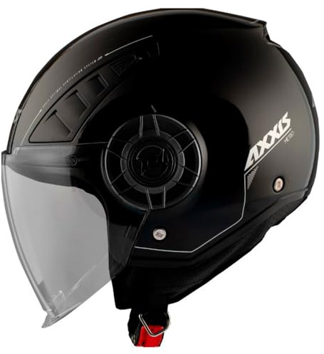 AXXIS Casco Moto Jet OF513B Metro S 22.06 Solid A1 Nero Lucido Taglia M