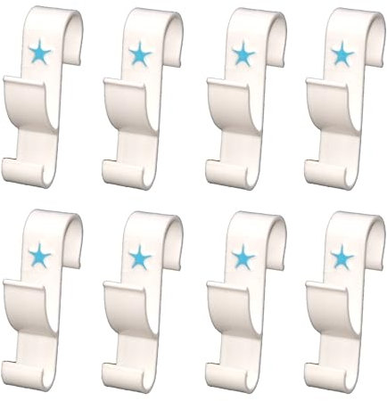 Générique Accroche Serviette Salle de Bain - Lot de Crochets pour Serviettes de Bain - Accessoires de Fixation Double Crochet Porte Serviette - Patère Blanche sans Clou ni Vis (8, Blanc)