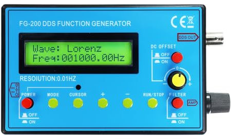 Weytoll DDS Signal Generator Counter, FG-200 DDS Function Signal Generator Frequency Counter 0.01Hz - 500KHz Signal Source Module Sine+Square+Sawtooth Waveform
