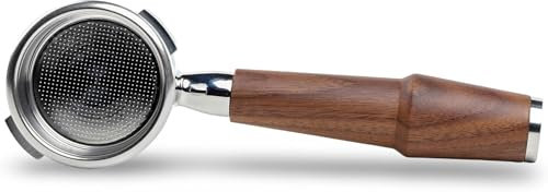 KNODOS Bottomless Portafilter 58mm for Gaggia Classic Pro, Evo, E24 Espresso Machines with Walnut Handle and 18-21 Gram Filter Basket