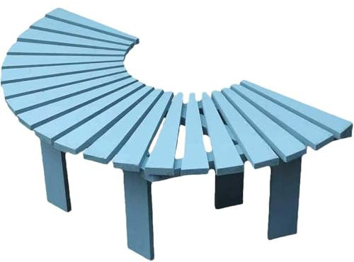 Banco de jardín semicircular, Banco de Parque, Banco de jardín en Forma de Abanico para terraza, Banco de jardín, Taburete Curvo de Madera Maciza anticorrosión para Flores, Muebles de Exterior, Banc