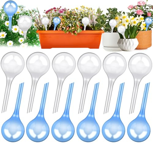MZJAUVF 12PCS Globi per Irrigazione, Irrigazione Piante Automatico, Sistema di Irrigazione Automatico per Piante, Set Irrigazione a Goccia per Piante in Vaso Piante da Giardino Interni ed Esterni