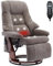 Mingone Massagesessel Fernsehsessel mit Wärmefunktion Relaxsessel mit Liegefunktion Holz TV-Sessel für Wohnzimmer 360° Drehbar braun bis 150kg