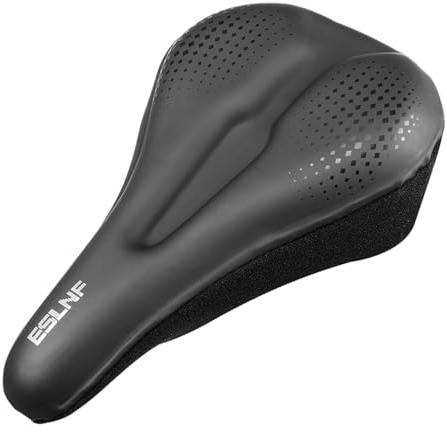 Rarapop Bike Seat Cushion, PU Leather Bike Seat Cover for Men & Women, Gel Padded Comfortable for Outdoor Indoor Use, Waterproof Seat Cushion Fit for Narrow Bike Seat