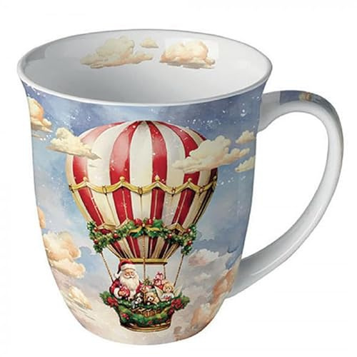 Tasse à café - Tasse à thé - 0,4 l - En porcelaine fine - Pour Noël, Avent - Motif ballon de Noël