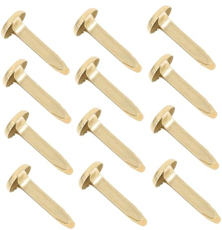 ULDIGI 100 Pezzi Mini Brads Metallo Dorati Fermacampioni Due Piedi Rotondi per Scrapbook Fissaggio e Artigianato DIY