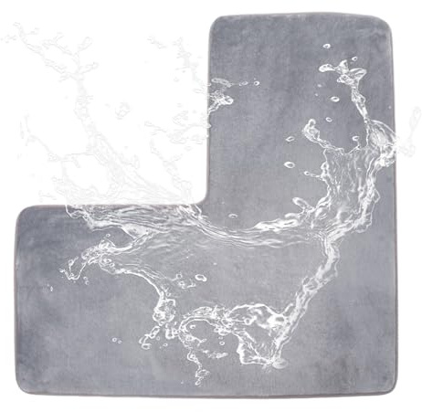 Yulokdwi Alfombra de Baño en Forma de L,Tapete Suave De Secado Rápido para Pasillo Decorativo - Alfombras De Baño Antideslizantes | para Interior Exterior Hogar Hotel Cocina Lavabo Inodoro Suelo