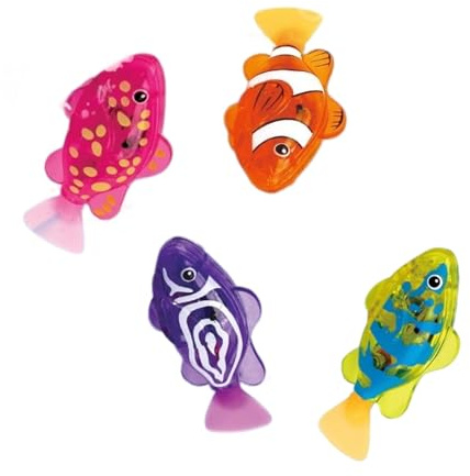 4PCS Interattivo Elettrico Pesce Bagno Giocattolo Auto Glow Sensori Attivati Movimento Acquatico Gioco per Bambino Sensore Attivato Nuoto Pesce Regalo