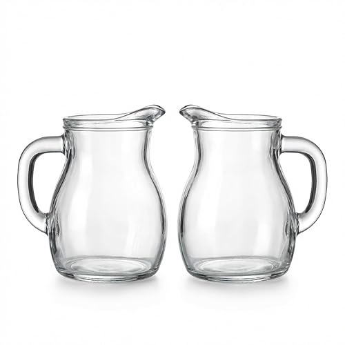 Set 2 Caraffe Bistrot 25 cl in Vetro per Succhi Vino Bevande mini brocca con Linea Segnalimite di Taratura MID collezione Bistrot Bormioli per Succhi Vino Bevande