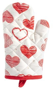 H&H Guanto da Cucina Cuore – 50% Cotone Riciclato & 50% Poliestere | Dimensioni 17x27 cm | Imbottitura in Poliestere | Sicuro e Sostenibile