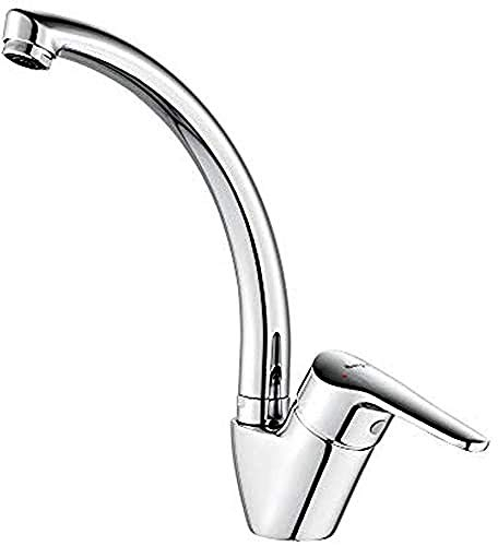 Ibergrif M14850 Roma, Mitigeur d'Evier, Robinet de de Cuisine Monocommande, Chromé, Argent