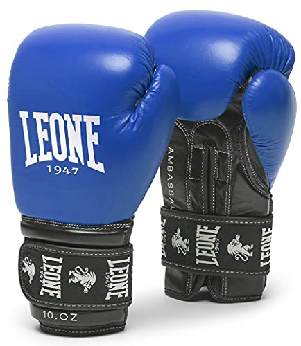 LEONE 1947 Ambassador Gants de Boxe Unisexe pour Adultes, Bleu, 16 oz