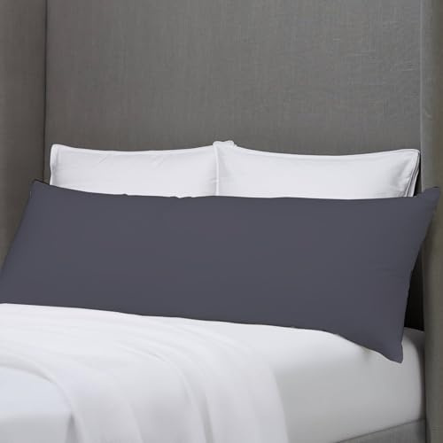 4.5ft Long Bolster Pillow with Cover - Pregnancy Body Support Cushion (Grey)